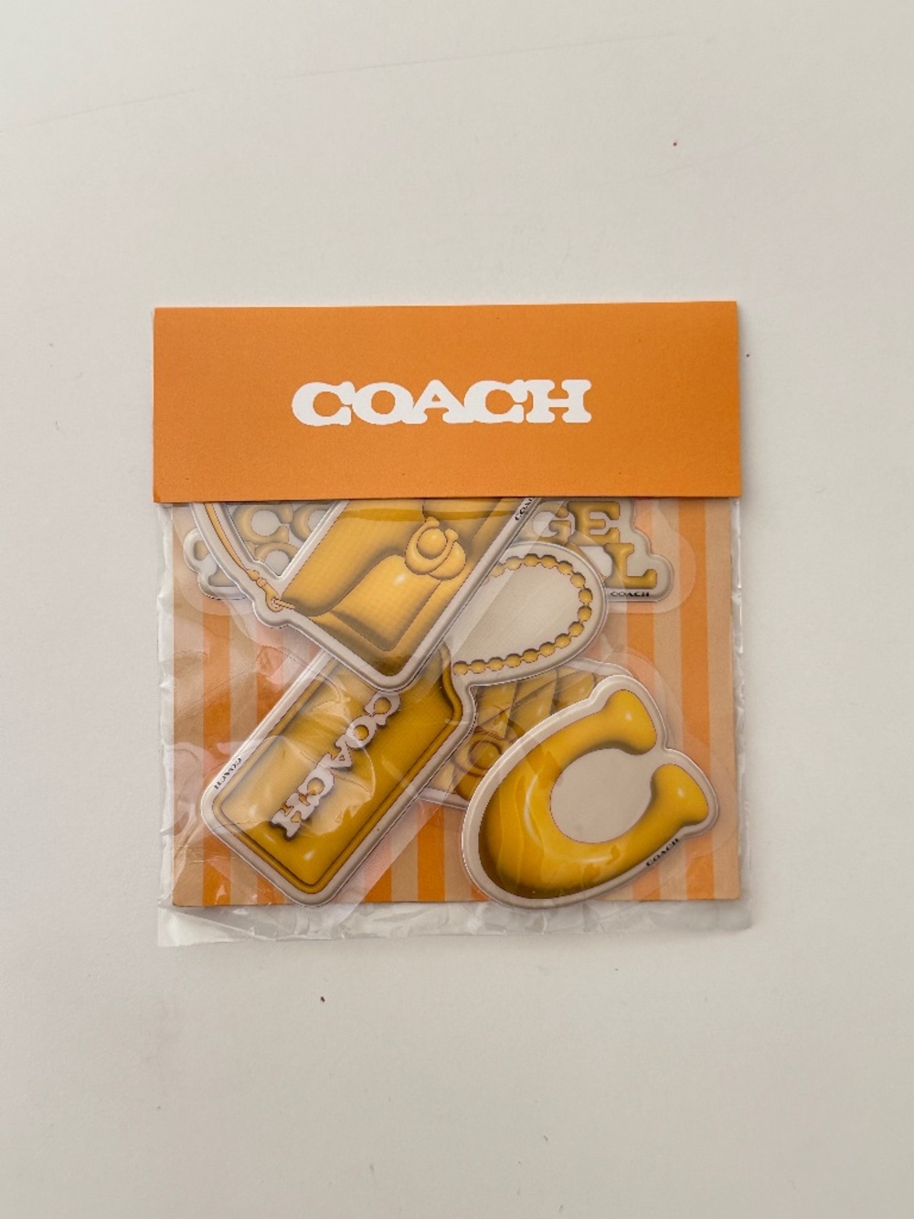 NWT New COACH Handbag and Hangtag Puffy Stickers Set of 5 Hong Kong Exclusive
